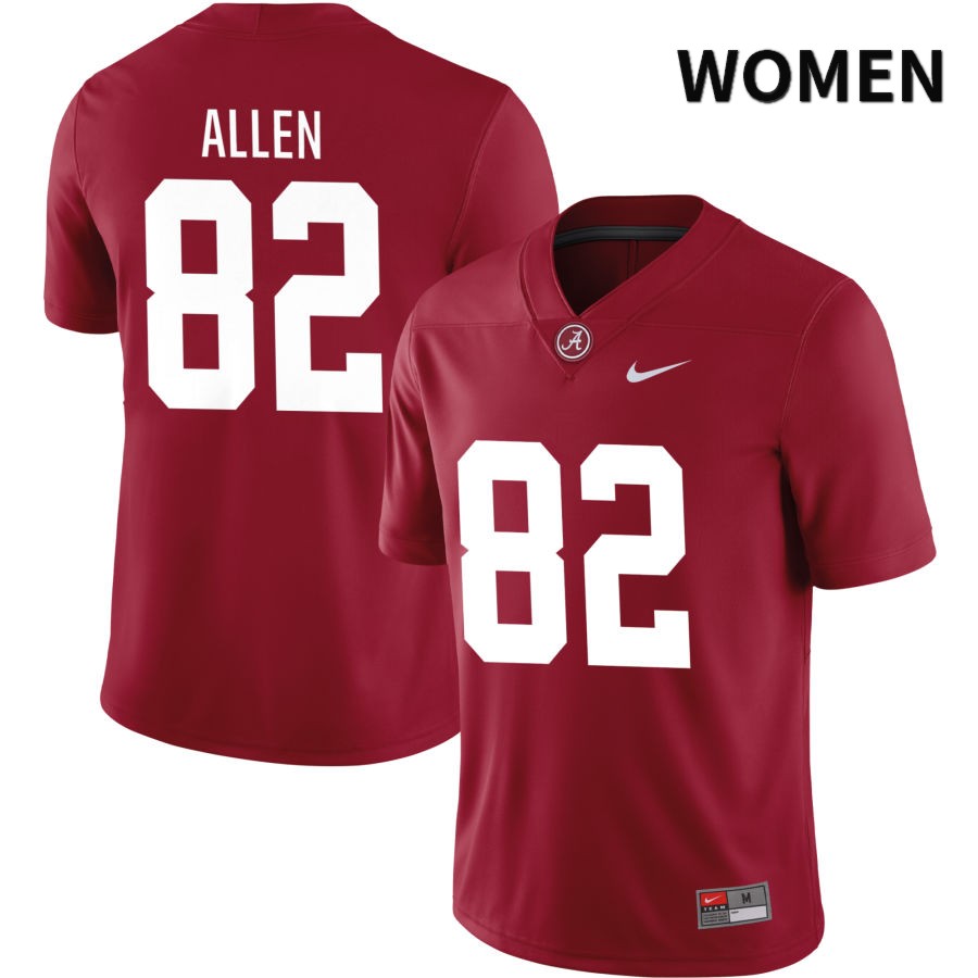 Alabama Crimson Tide Women's Chase Allen #82 NIL Crimson 2022 NCAA Authentic Stitched College Football Jersey BB16A61EE